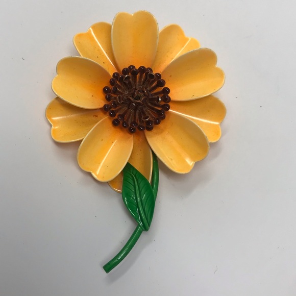 Vintage large flower brooches - Picture 11 of 13